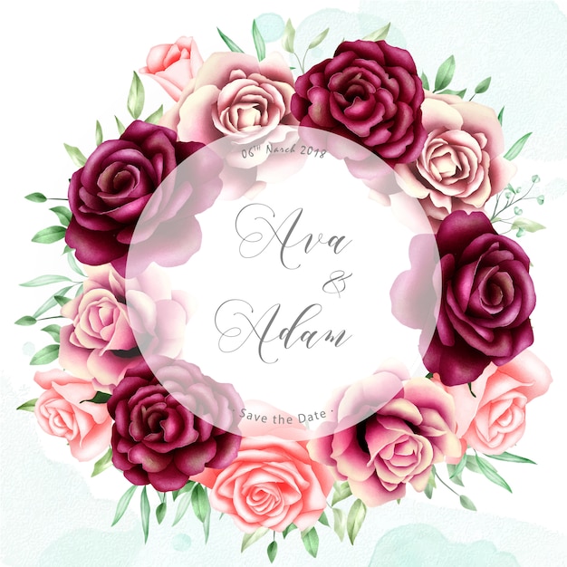 Premium Vector | Beautiful Wedding Card With Watercolor Background