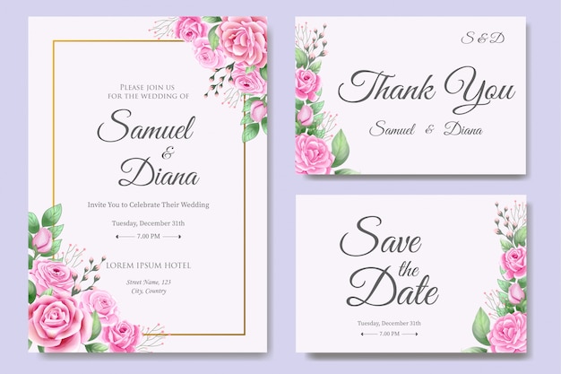 Premium Vector Beautiful Wedding Invitation Card Design Template,Blouse Embroidery Designs For Pattu Sarees