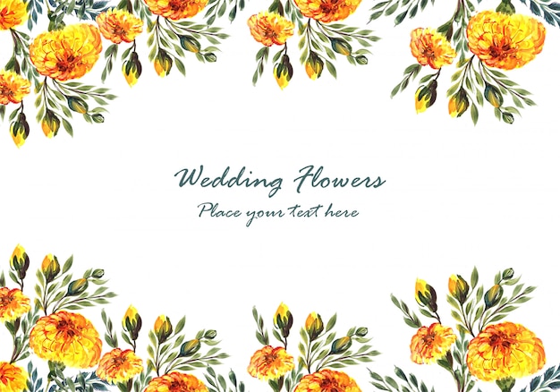 美しい結婚式招待状装飾花フレーム 無料のベクター