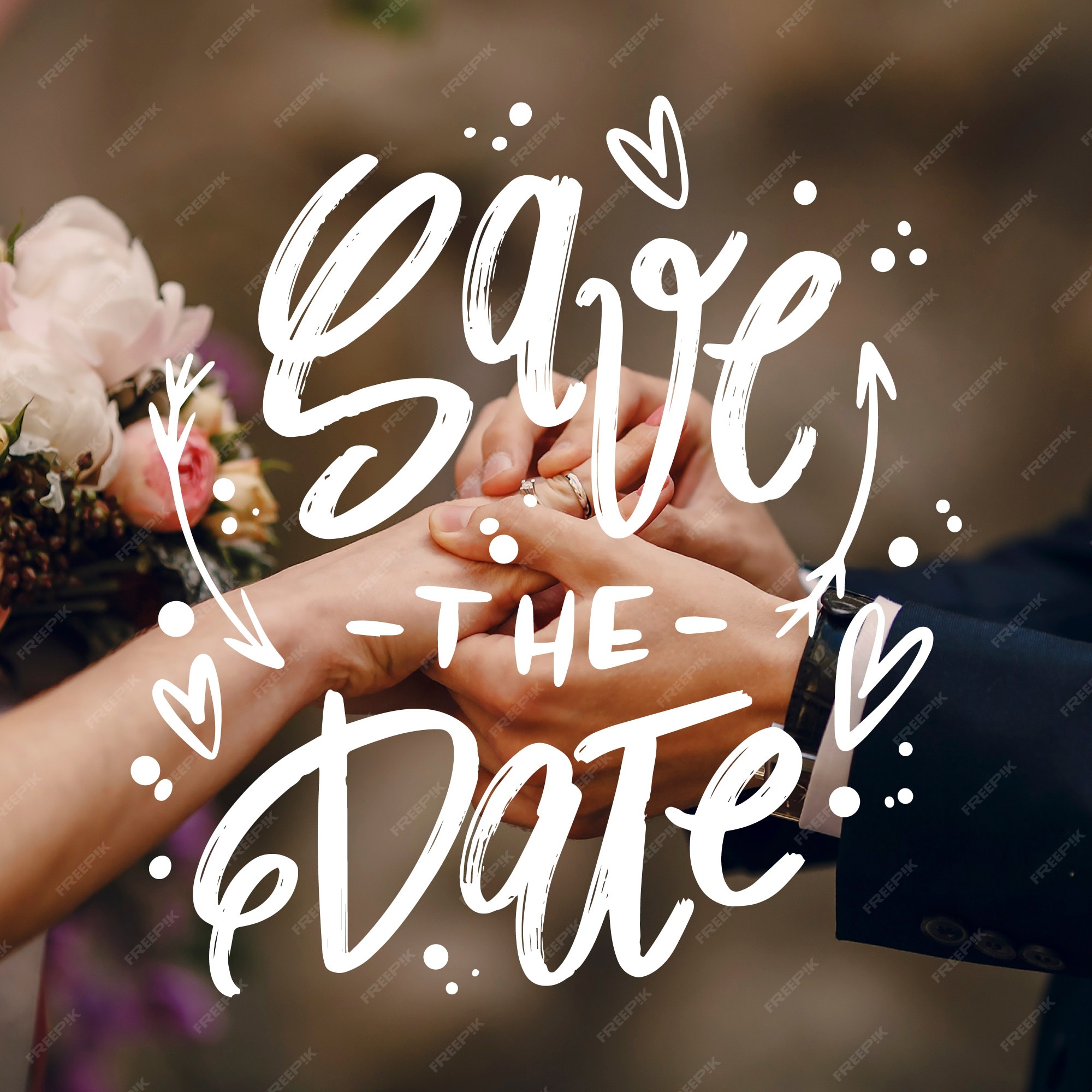 Free Vector | Beautiful wedding save the date with photo