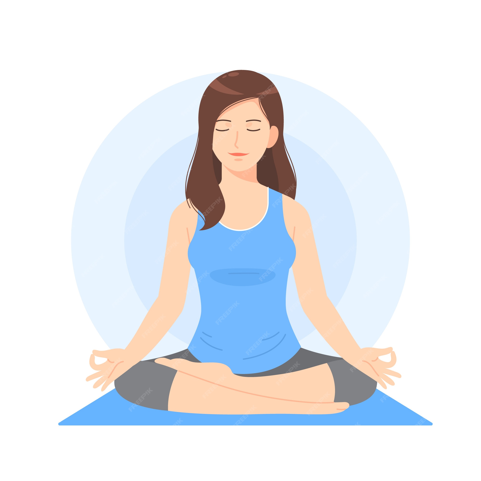 Premium Vector | Beautiful woman cartoon meditate