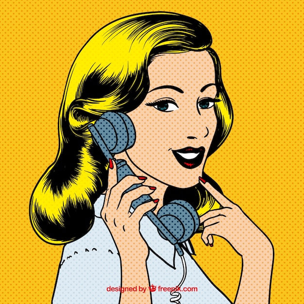 Beautiful Woman In Pop Art Style Vector Free Download 9237