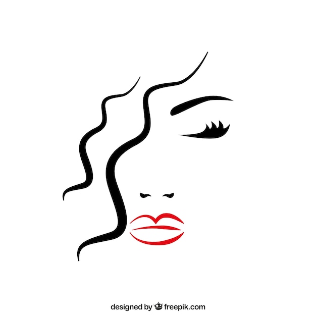 Download Beautiful woman's face with closed eyes | Free Vector