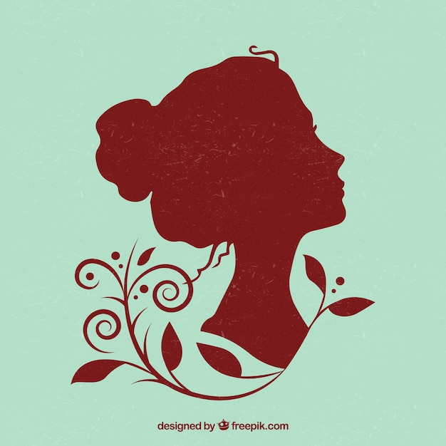 Download Beautiful woman silhouette | Free Vector