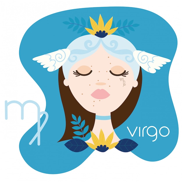 Download Premium Vector | Beautiful woman with virgo zodiac sign illustration