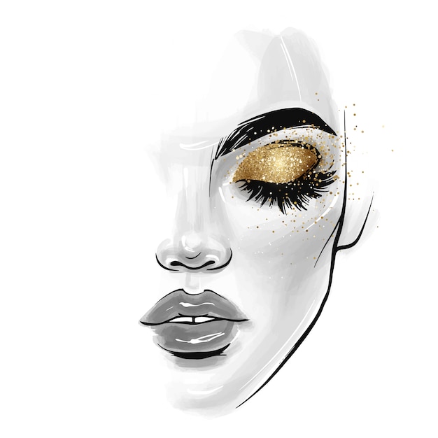 Download Premium Vector | Beautiful young woman face. fashion ...