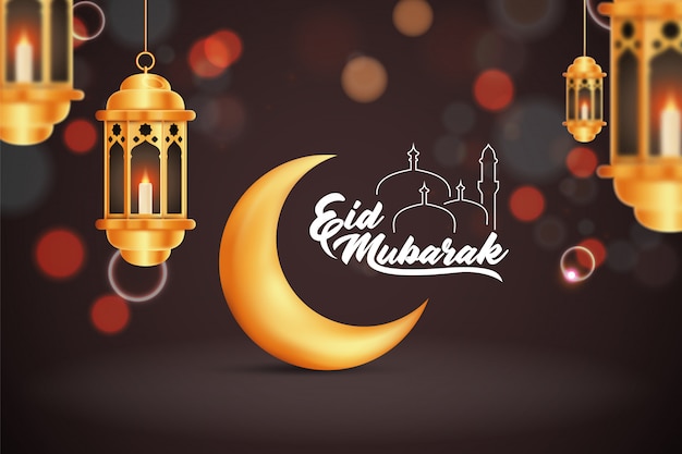 Premium Vector Beautilful Eid Al Fitr Eid Al Adha Eid Mubarak Greetings Illustration Background