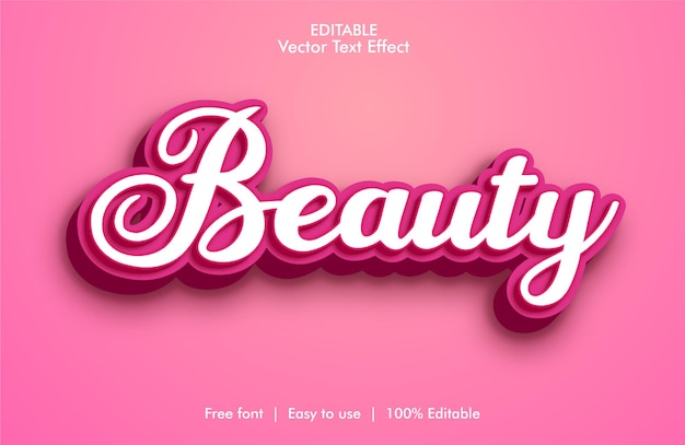 Premium Vector | Beauty 3d editable text effect premium vector with ...