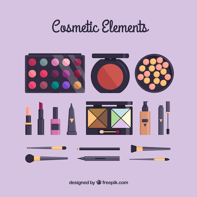 Beauty accessories in flat design and pastel\
colors