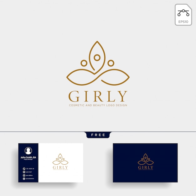 Download Free Beauty Cosmetic Line Logo Vector Icon Premium Vector Use our free logo maker to create a logo and build your brand. Put your logo on business cards, promotional products, or your website for brand visibility.