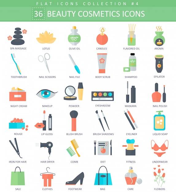 Premium Vector Beauty And Cosmetics Flat Icons Set