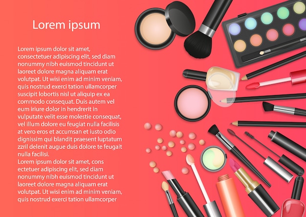 Premium Vector  Beauty cosmetics makeup background