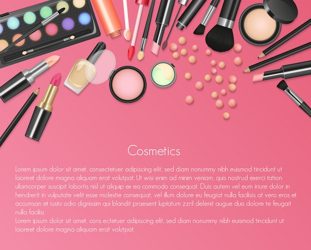 Premium Vector | Beauty cosmetics makeup background