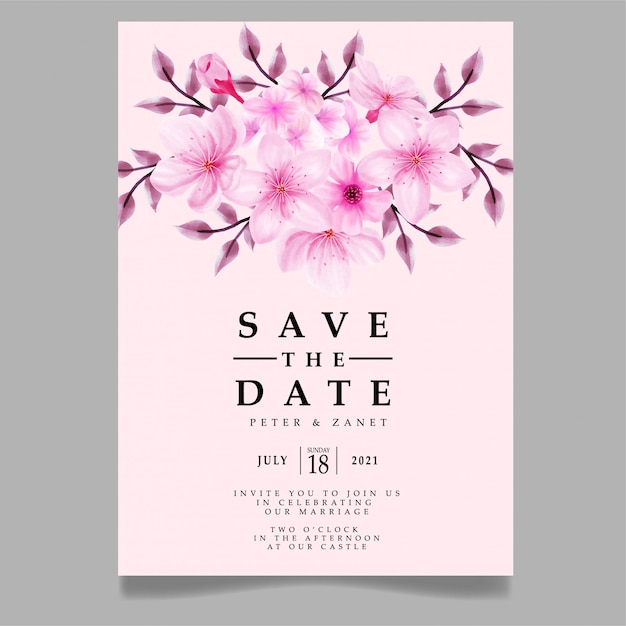 Download Beauty floral watercolor wedding event invitation editable ...