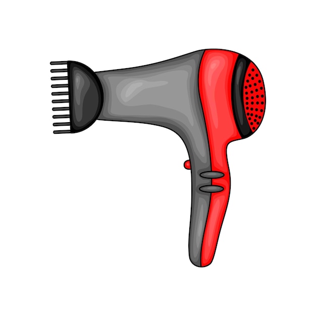 Premium Vector | Beauty illustration with hair dryer. cartoon style ...