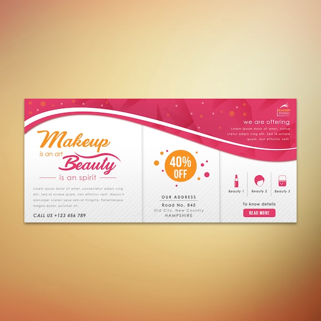 Premium Vector | Beauty and makeup is an art banner design