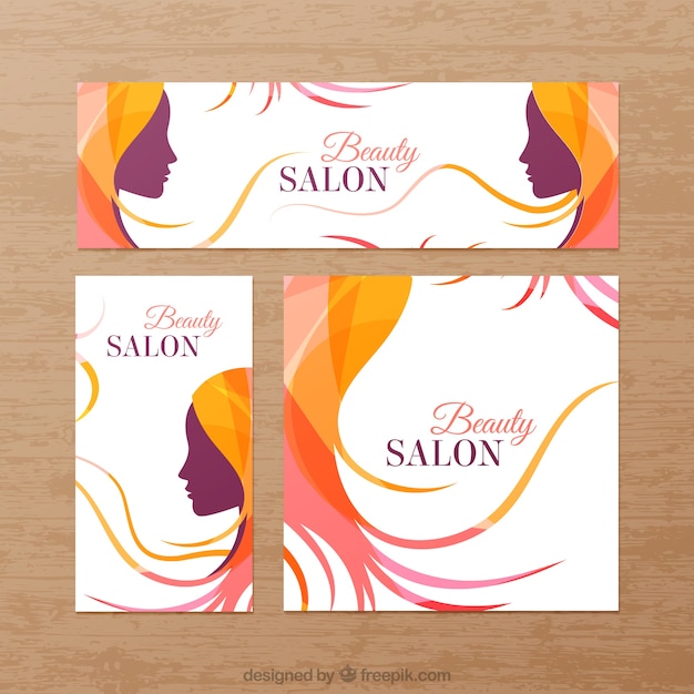 Premium Vector | Beauty salon banners