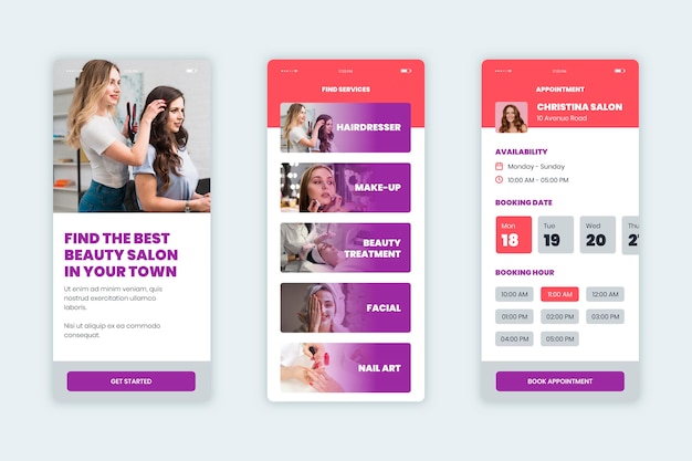 Free Vector | Beauty salon booking app