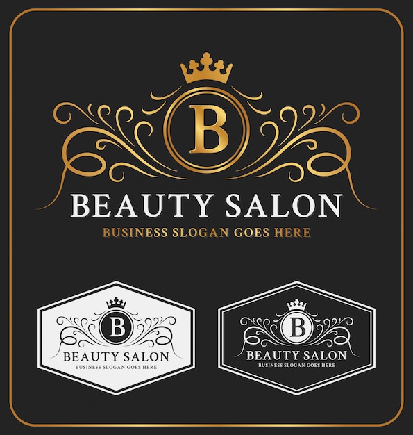 Download Free Beauty Salon Heraldic Crest Logo Template Design Premium Vector Use our free logo maker to create a logo and build your brand. Put your logo on business cards, promotional products, or your website for brand visibility.