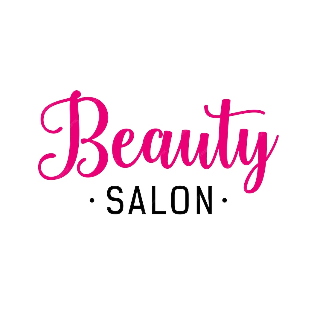 Premium Vector | Beauty salon lettering in pink and black