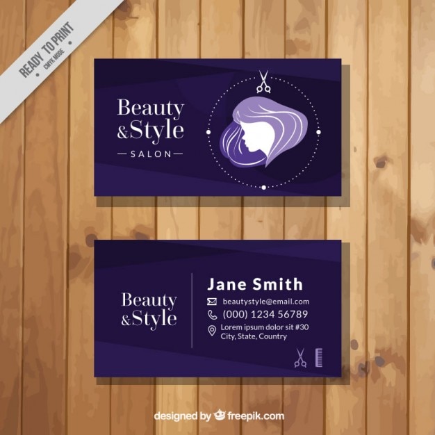 Beauty salon purple card