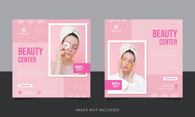 Premium Vector | Beauty salon social media post template