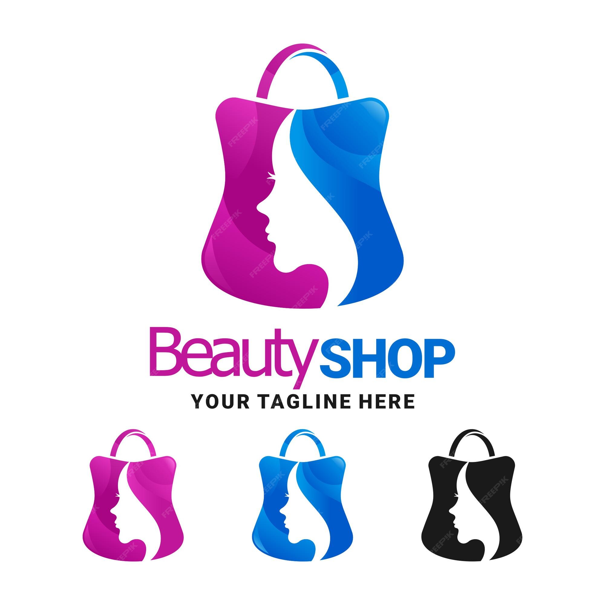 Premium Vector | Beauty shop design logo collection