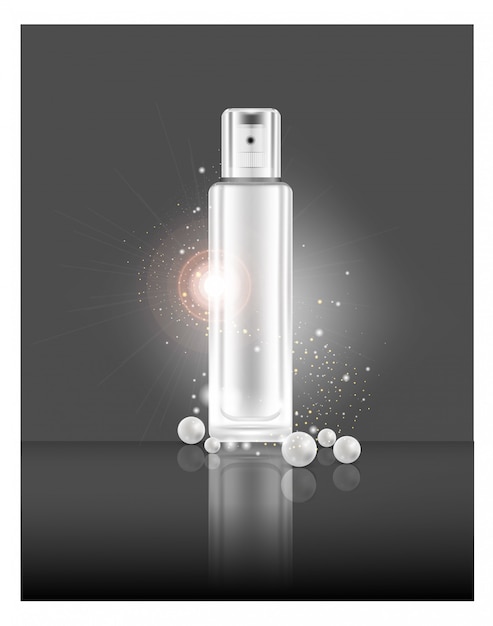 Beauty skin care cosmetics anti-aging elements Premium Vector