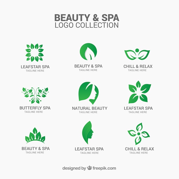 Download Free Beauty And Spa Logo Collection Free Vector Use our free logo maker to create a logo and build your brand. Put your logo on business cards, promotional products, or your website for brand visibility.
