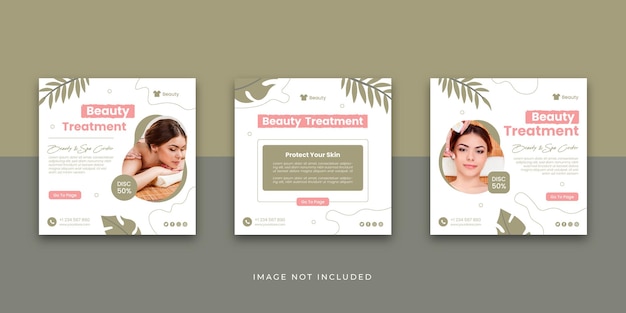 Premium Vector | Beauty and spa social media post template