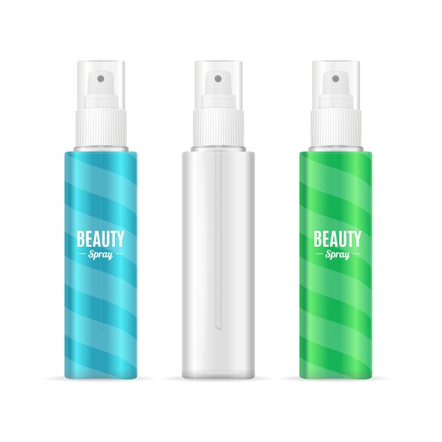 Premium Vector | Beauty Spray Can Package Set. Realistic Cosmetic ...