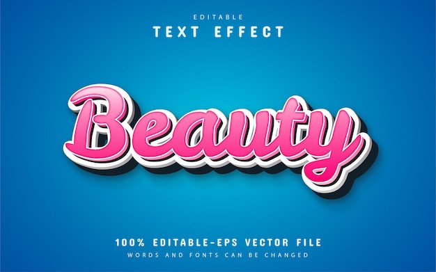 Premium Vector | Beauty text effect cartoon style