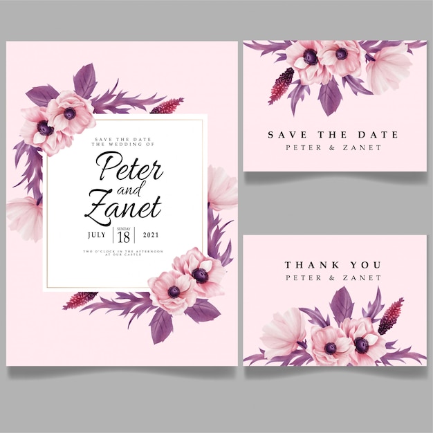 Download Beauty wedding event invitation card editable templtae ...
