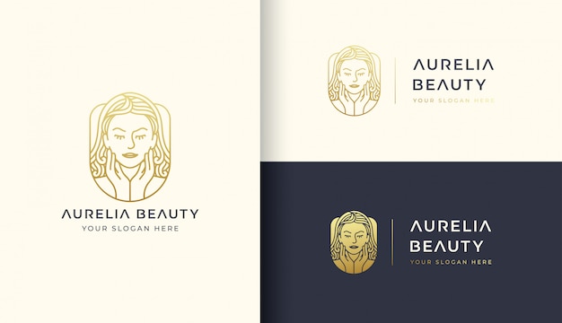 Beauty woman logo template Premium Vector