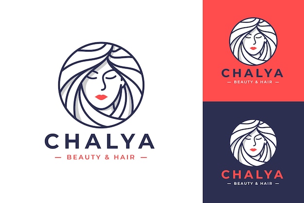 Premium Vector | Beauty women line art logo design with ...