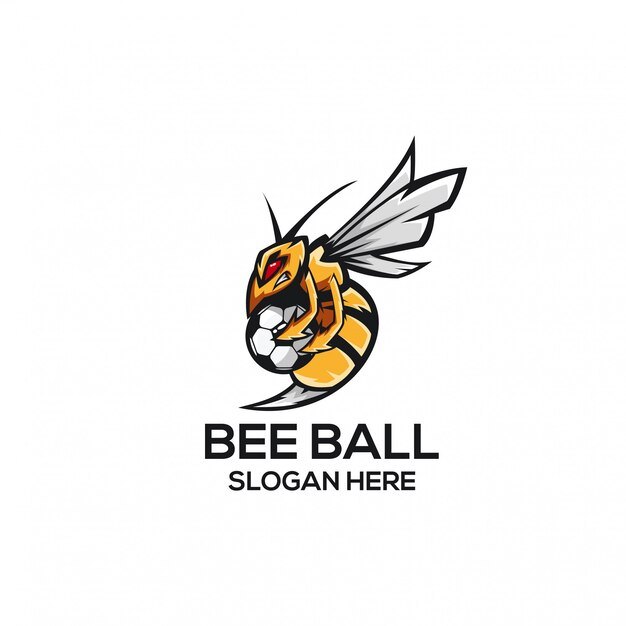 Bee ball logo concept | Premium Vector