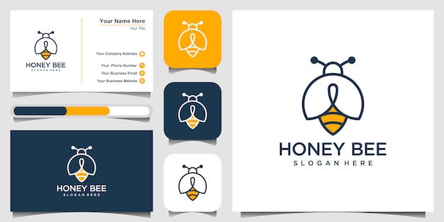 Download Free Bee Honey Creative Icon Symbol Logo Hard Work Linear Logotype Business Card Design Premium Vector Use our free logo maker to create a logo and build your brand. Put your logo on business cards, promotional products, or your website for brand visibility.