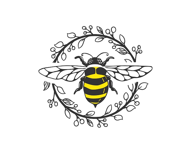 Download Bee logo template | Premium Vector