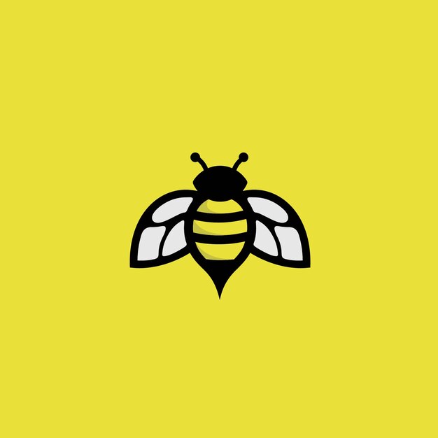 Download Bee logo on yellow Vector | Premium Download