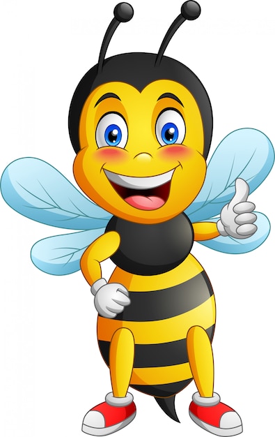 Premium Vector | Bee mascot with two different sides