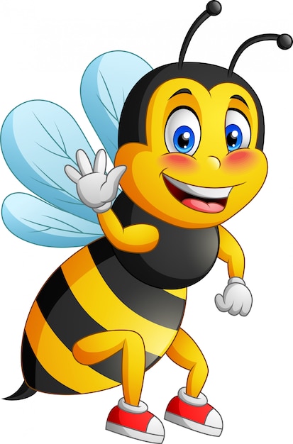 Bee mascot with two different sides | Premium Vector