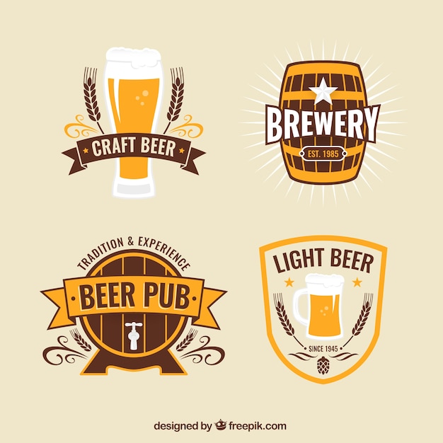 Beer badges in vintage style Vector | Free Download