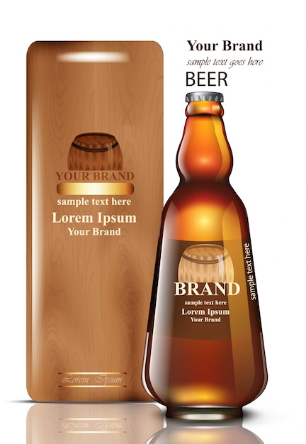 Download Beer bottle vector realistic mock up. product packaging mock up. template design Vector ...