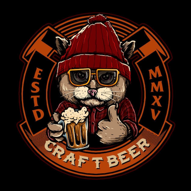 Download Beer emblem badge logo | Premium Vector