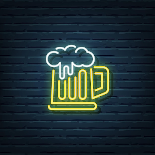 Premium Vector | Beer neon sign elements