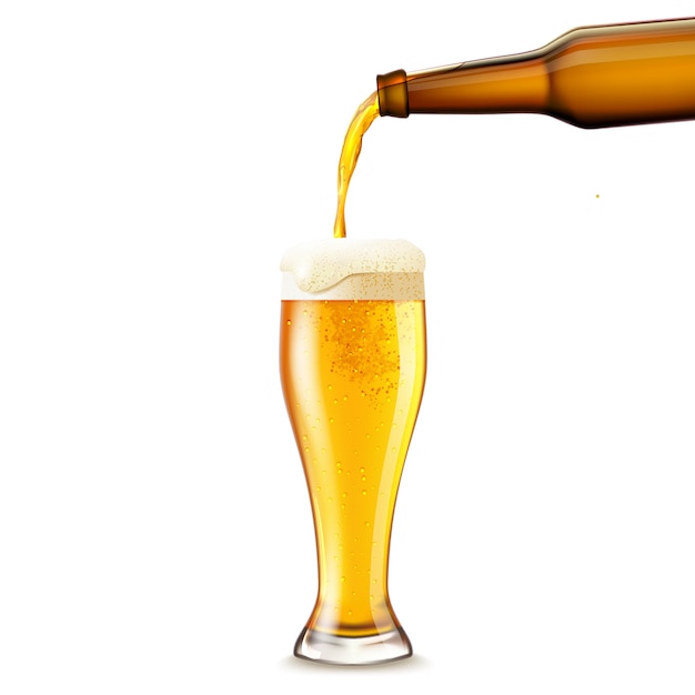 Free Vector Beer Pouring Realistic 8364