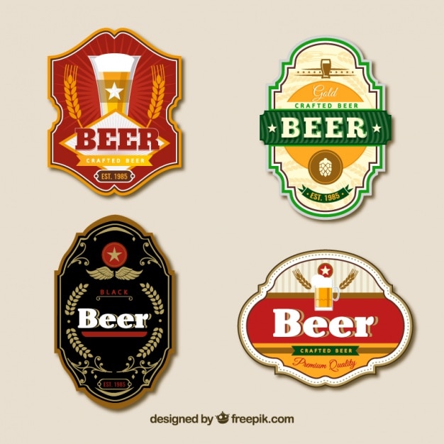 Beer stickers in vintage style Vector | Free Download