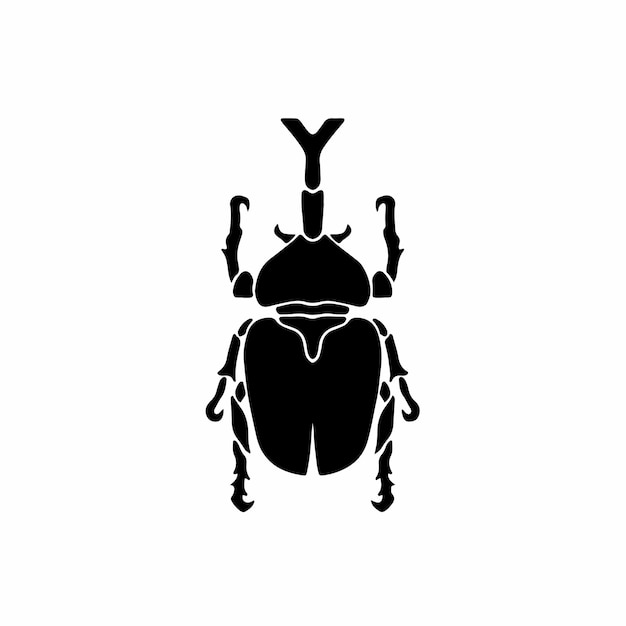 Premium Vector | Beetle logo symbol stencil design tattoo vector ...