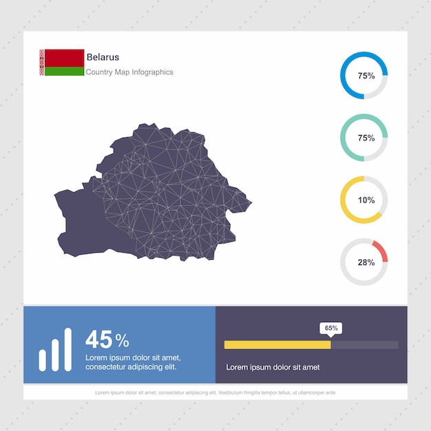 Free Vector Belarus Map Flag Infographics Template