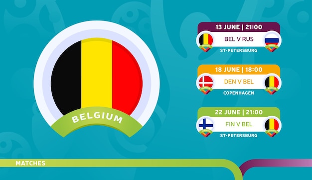 Premium Vector | Belgium national team schedule matches in the final ...